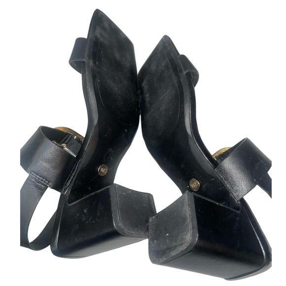 Zara Black Leather Block Heel - Picture 4 of 5